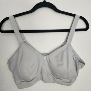 Breezies Womens Padded Gray Bra Adjustable Straps Removable Pads Size 1X